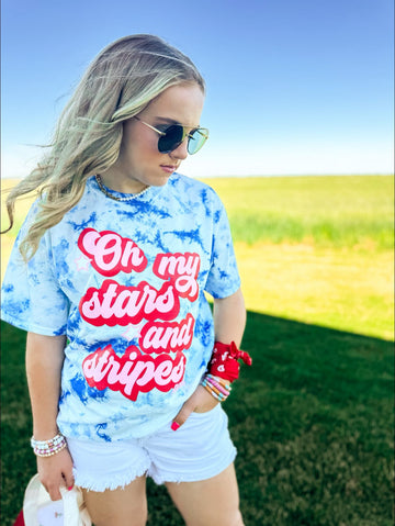 Oh My Stars and Stripes Tie Dye Tee (REG)