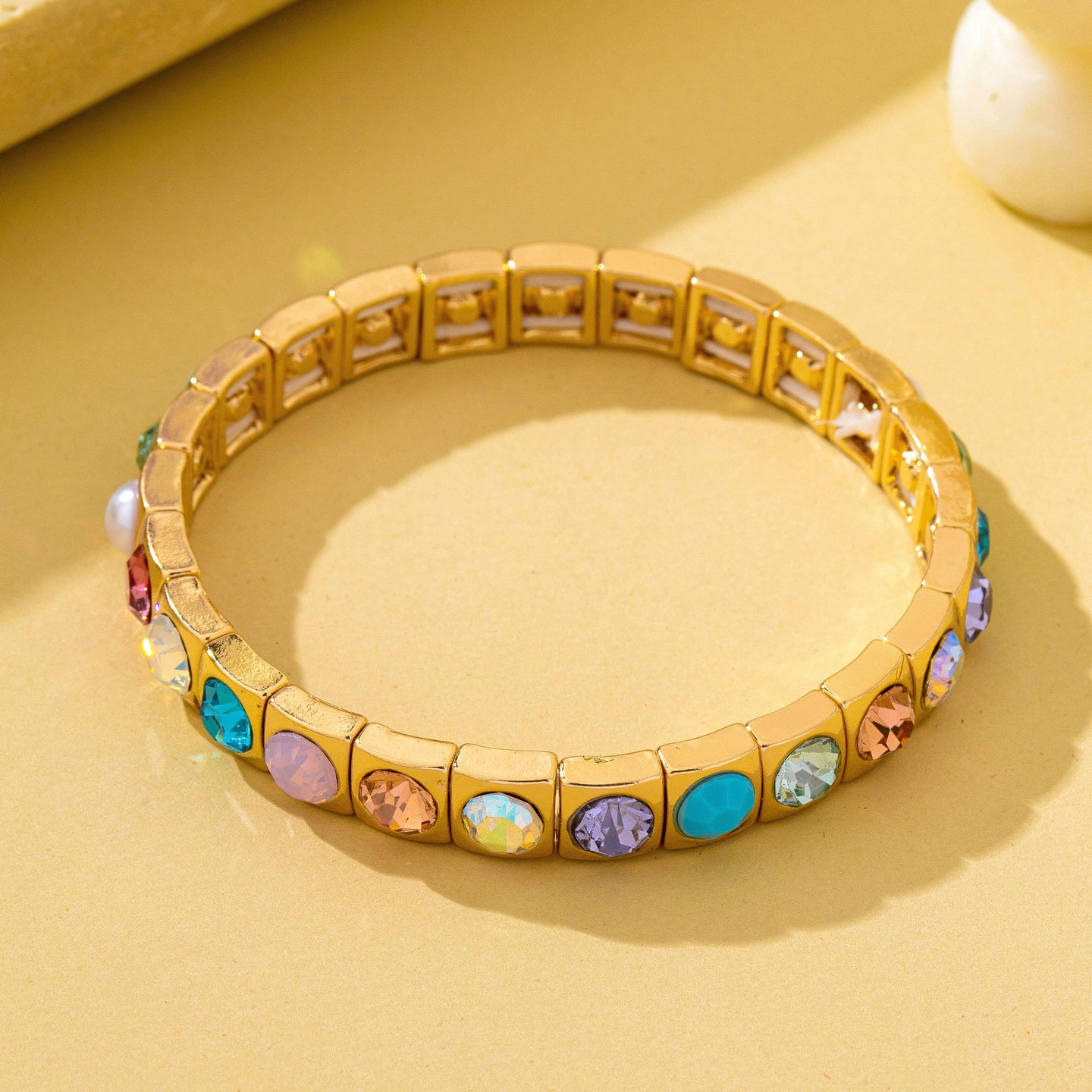 Radiant Multi Stone Stretch Bracelet
