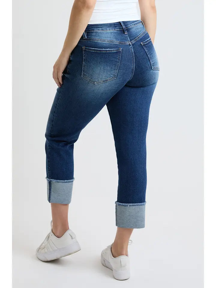 YMI Tummy Control Cuffed Slim Straight Jeans (REG)