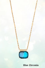 2 Tone Rectangle Stone Necklace