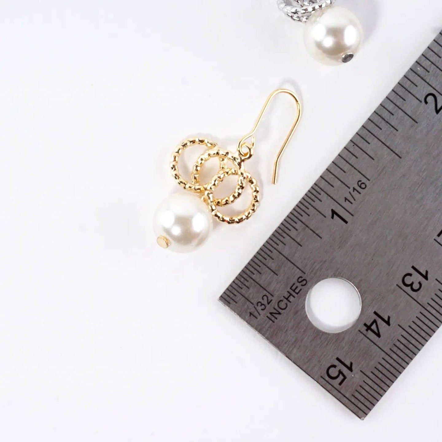 Pearl And Ring Drop Earrings