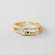 Gold Plated Heart and CZ Ring