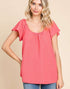 Pretty Girl Popcorn Jersey Top in Coral