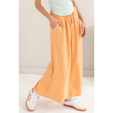 Orange Drawstring Linen Midi Skirt (REG)