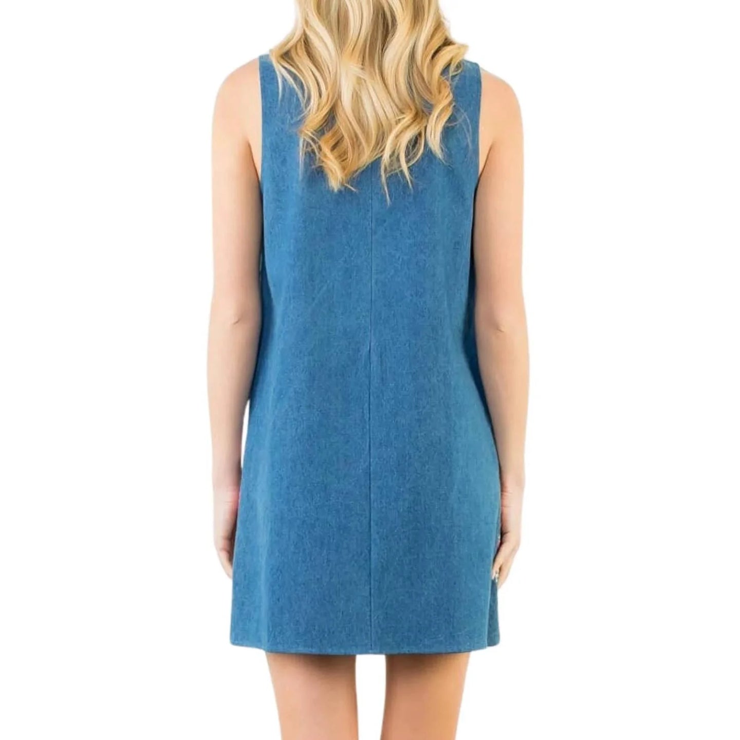 Hot Pink Embroidered Denim Dress (REG)