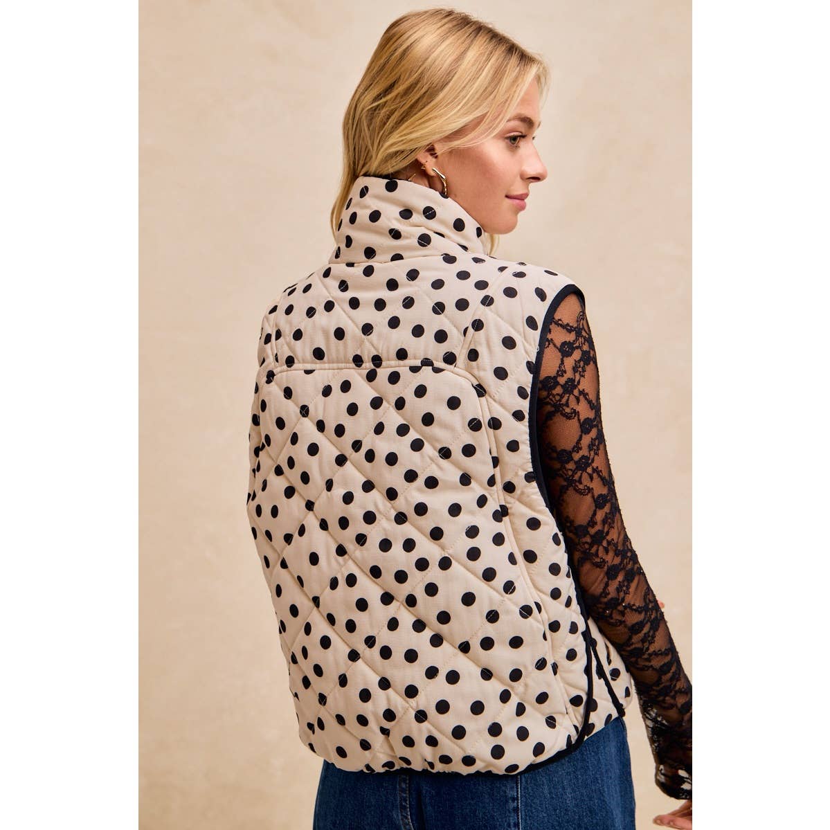 Polka Dot Quilted Vest (REG)