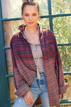 Washed Two-Tone Plaid Top in Chocolate (REG)