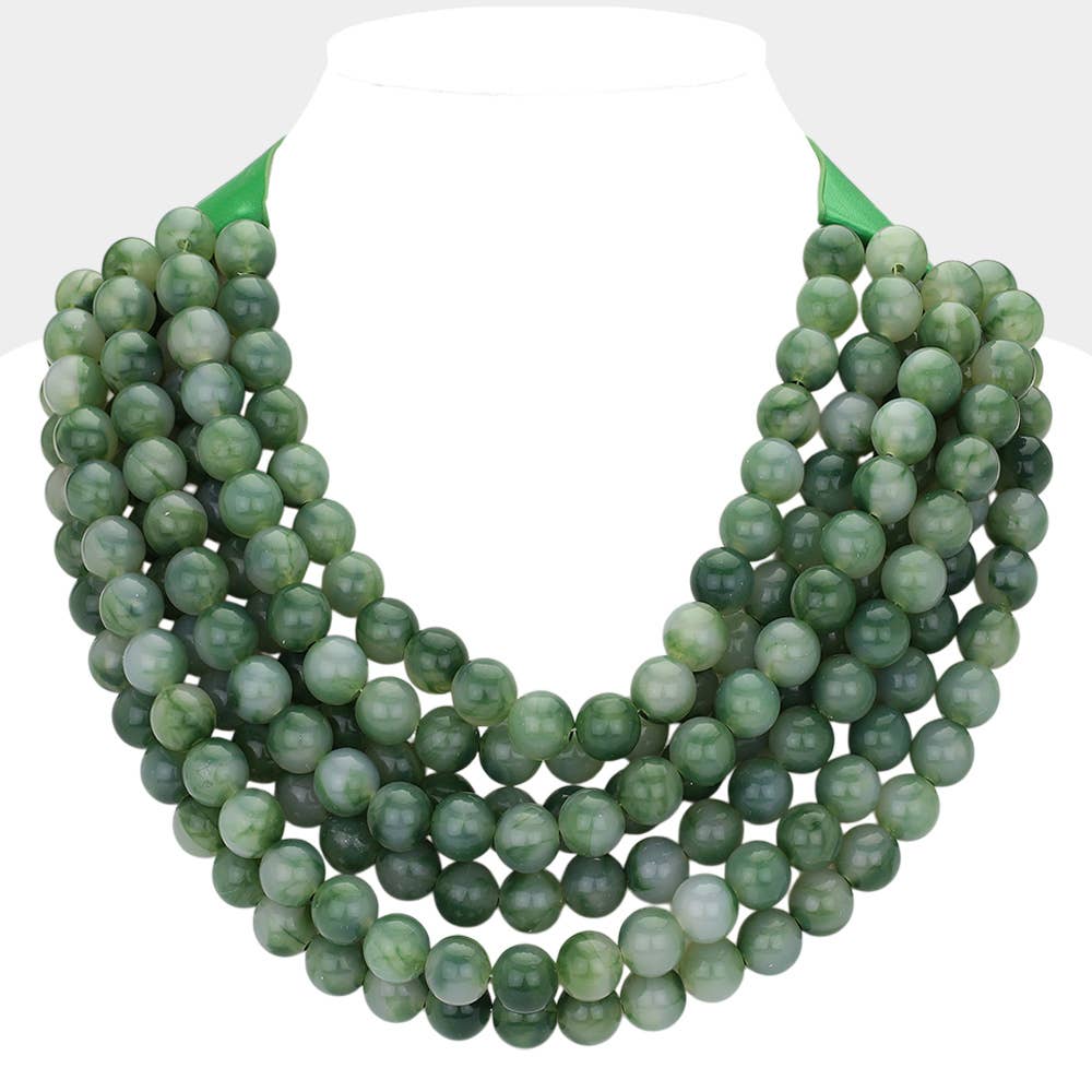 Chunky Bead Layered Magnetic Necklace