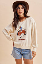 Yeehaw Western Horse Sweatshirt in Ivory (REG)