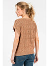 Cable Knit Cap Sweater in Mocha Mousse (REG)