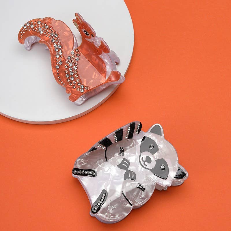 Woodland Critter Jumbo Claw Clip