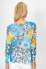 Blue Cheetah Flower Sweater (REG)