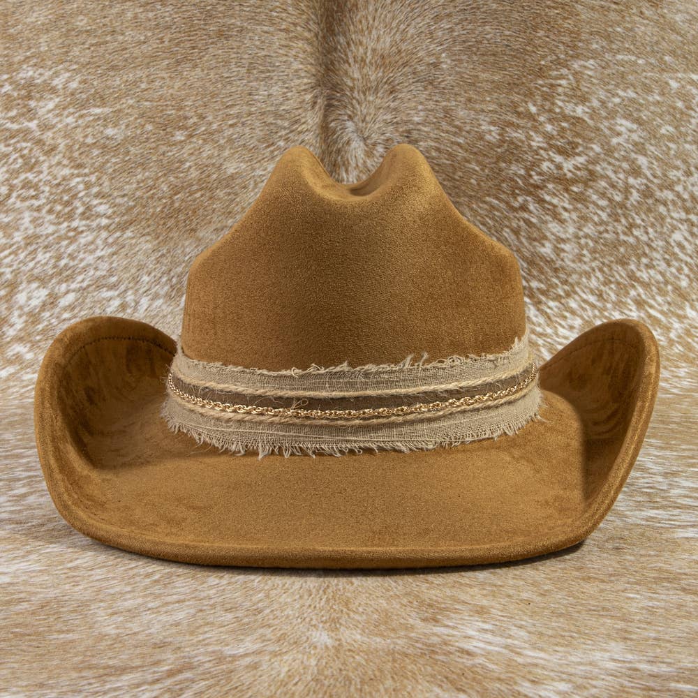Suede Cowboy Hat w/ Frayed Band