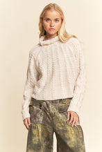 Turtleneck Cable Sweater in Cream (REG)