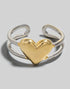 Two Tone Open Heart Ring