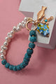 Turquoise and Pearl Fish Bracelet