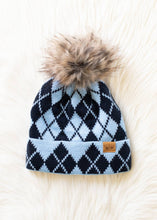 Blue Argyle Pom Hat