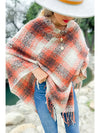 Pretty and Plaid Tassel Poncho