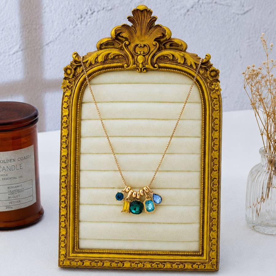 Crystal Cluster Charm Necklace