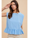 Sleeveless Babydoll Top in Sky Blue