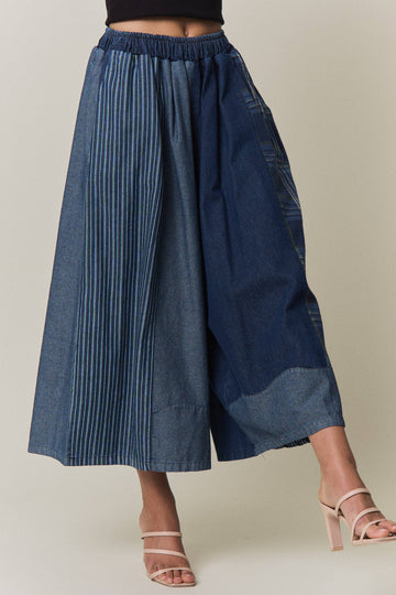 Mixed Media Wide Leg Pants (REG)