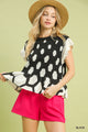 Hexagon Peplum Top in Black (REG)