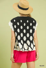 Hexagon Peplum Top in Black (REG)