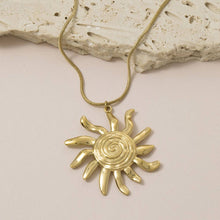 Stainless Steel Spiral Sunburst Necklace