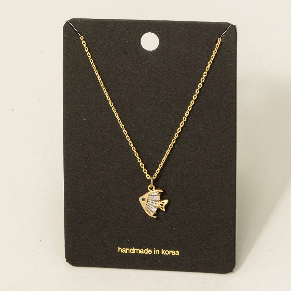 CZ Fish Necklace