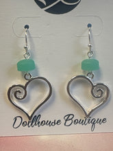 Swirling Heart Seaglass Earrings
