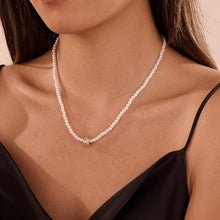 Encrusted Ring Pearl Necklace