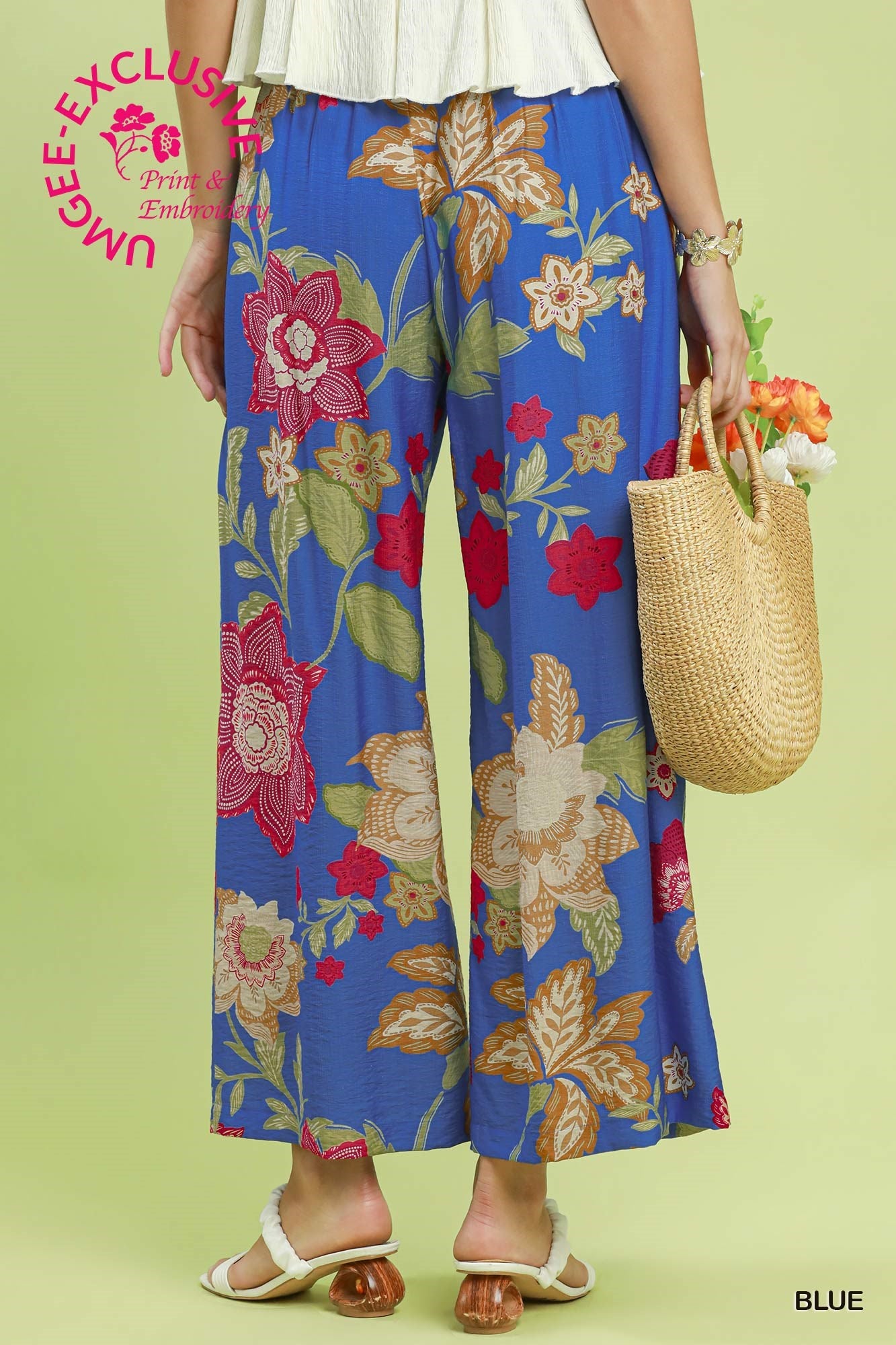 Darlene Floral Pants in Blue (REG)