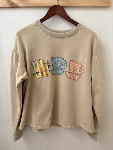 Teacup Patchwork Sweatshirt in Kahki (REG)