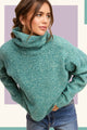 Pintuck Turtleneck Sweater in Mermaid (REG)