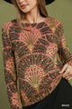 Botanical Velvet/Metallic Top in Mauve (REG)