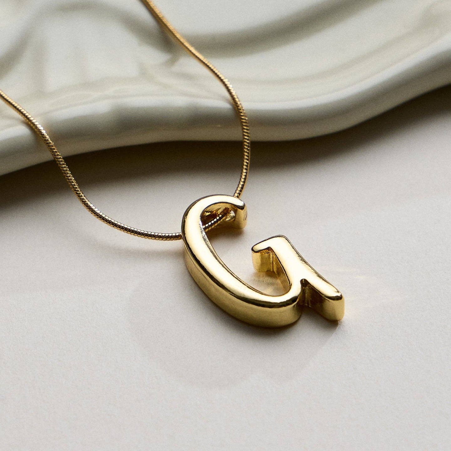 Gold Dipped Fancy Initial Necklace
