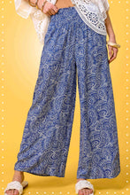 Paisley Wide Leg Pants in Sea Blue (REG)