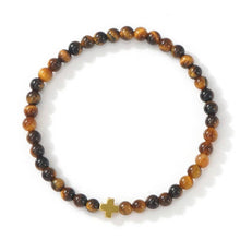 Natural Stone Boho Cross Stretch Bracelet