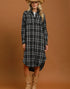 Black Plaid Shirt Dress (REG)