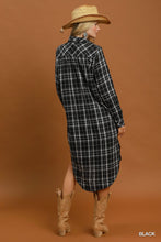 Black Plaid Shirt Dress (REG)
