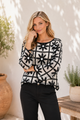 Black Floral Crochet Sweater (PLUS)