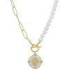 Half Pearl Coin Necklace