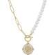 Half Pearl Coin Necklace