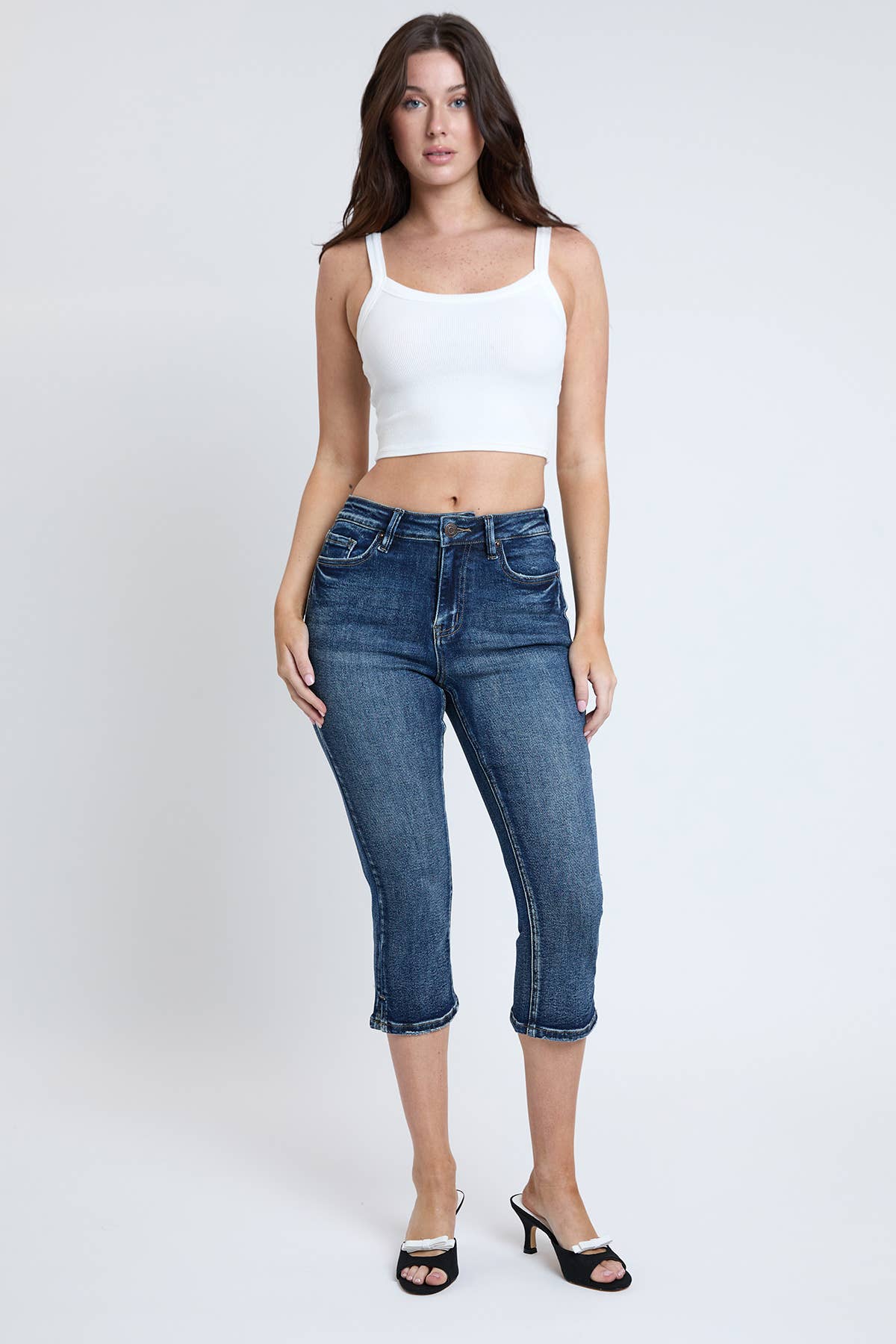 YMI Mid Rise Capris with Side Slit (REG)