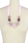 Raspberry Ribbon Necklace