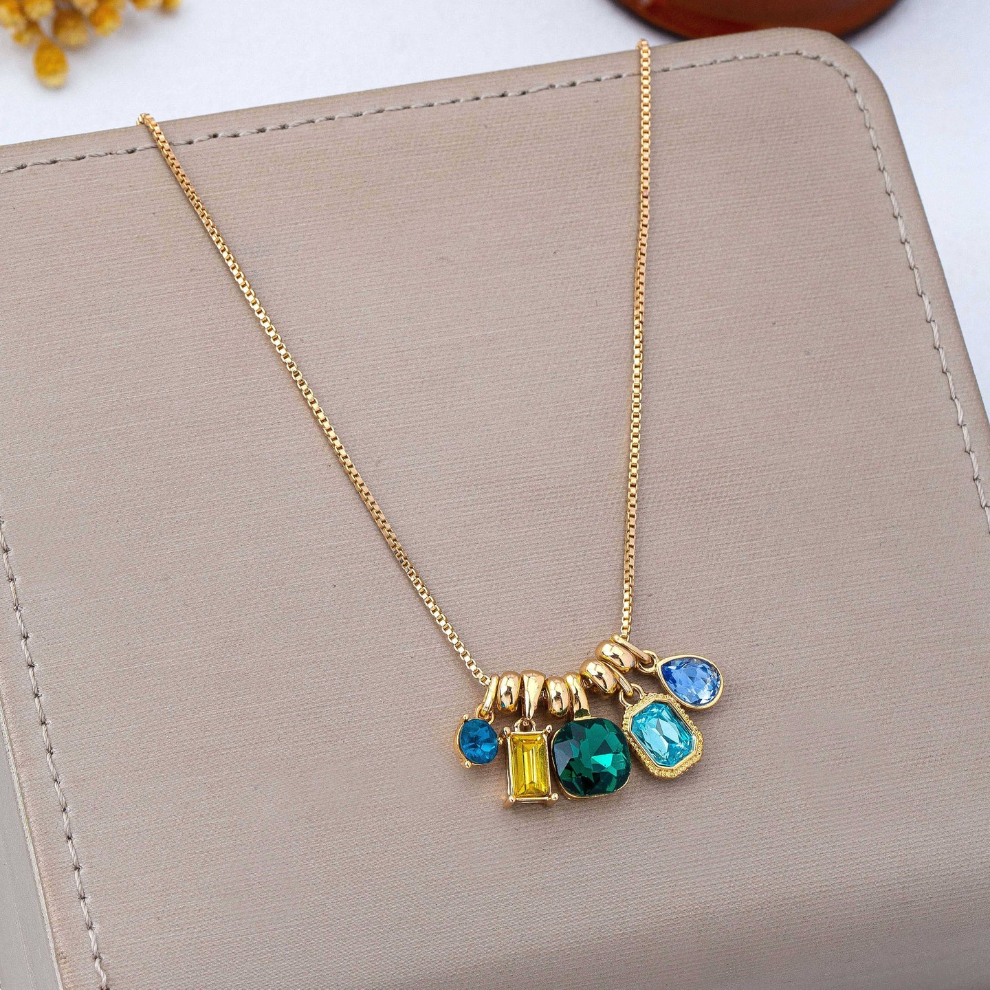 Crystal Cluster Charm Necklace