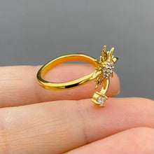CZ Inlaid Sun 18K Ring