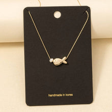 Dainty Pearl and Fish Necklace