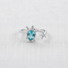 Blue Gem Turtle Ring