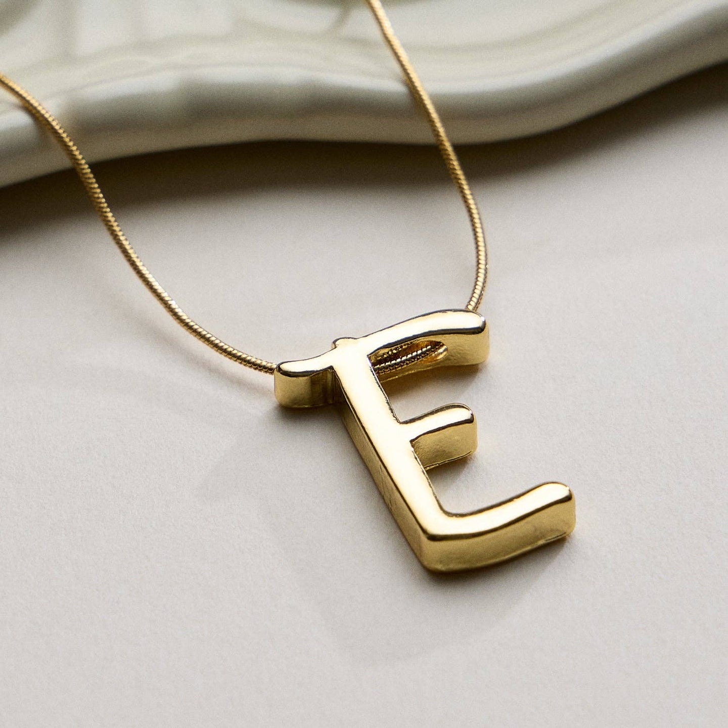 Gold Dipped Fancy Initial Necklace